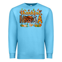 Ocean Blue thankful mama and turkey bbs Premium Sweatshirt - BundleAndBundleShop