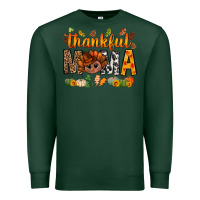 Sports Green thankful mama and turkey bbs Premium Sweatshirt - BundleAndBundleShop