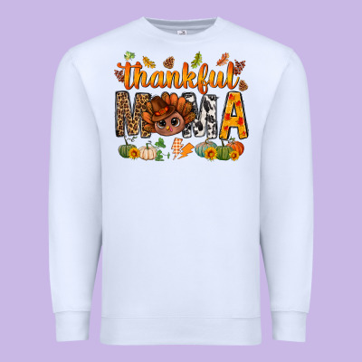 Thankful Mama And Turkey Bbs Premium Sweatshirt Designed By Bundleandbundleshop