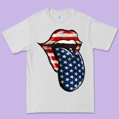 America 4th Of July Tongue Premium Tee Designed By Jasminsmagicworld