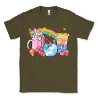 Army Green Unicorn Coffee Cup With Star Bbs Classic Tee - BundleAndBundleShop
