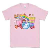 Bubblegum Pink Unicorn Coffee Cup With Star Bbs Classic Tee - BundleAndBundleShop