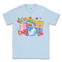 Dusty Blue Unicorn Coffee Cup With Star Bbs Classic Tee - BundleAndBundleShop