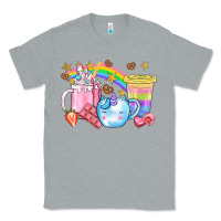Heather Grey Unicorn Coffee Cup With Star Bbs Classic Tee - BundleAndBundleShop