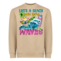 Mushroom Life's a beach make some waves Heavyweight Sweatshirt - NancyCooperArtShop