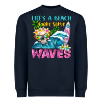 Navy Life's a beach make some waves Heavyweight Sweatshirt - NancyCooperArtShop