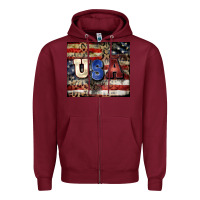 Burgundy usa Zipper Hoodie - CowGirlArtShop
