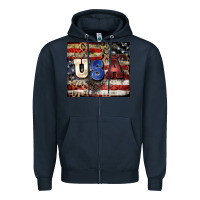 Navy usa Zipper Hoodie - CowGirlArtShop