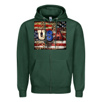 Sports Green usa Zipper Hoodie - CowGirlArtShop