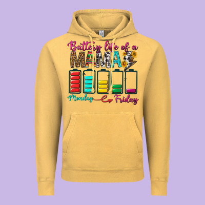 Battery Life Of A Mama Vintage Hoodie Designed By Bundleandbundleshop