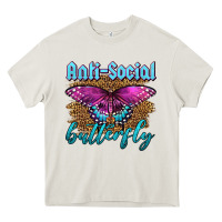 Cream Western Anti-Social Butterfly Heavy Core Tee - LillyAllenDesigns