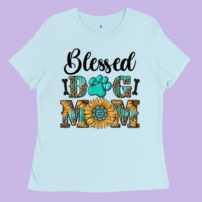 Blessed Dog Mom Ladies Tee Designed By Ranaportraitstore