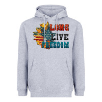 Heather Grey Long live freedom Heavyweight Hoodie - FaDigitalArtStudio