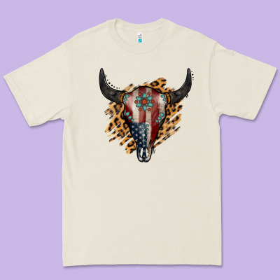 American Bull Skull Premium Tee Designed By Jasminsmagicworld