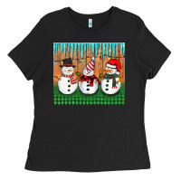 Black christmas snovman Ladies Tee - BarkalooDesign