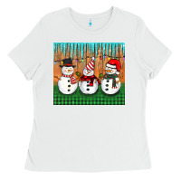 White christmas snovman Ladies Tee - BarkalooDesign