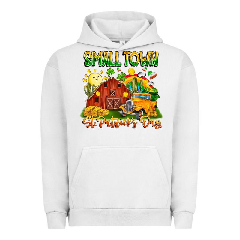 Small Town St Patricks Day Urban Hoodie by CowhideDigitalArt | Teevron