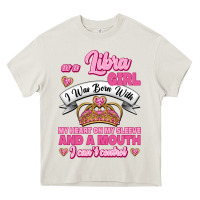 Cream As A Libra Girl I Was Born With My Heart On My Sleeve And A Mouth Heavy Core Tee - Jasminsmagicworld