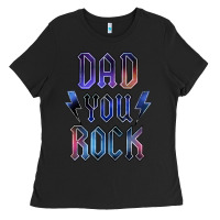 Black Dad You Rock Ladies Tee - LillyAllenDesigns