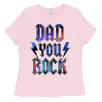 Bubblegum Pink Dad You Rock Ladies Tee - LillyAllenDesigns