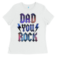 White Dad You Rock Ladies Tee - LillyAllenDesigns