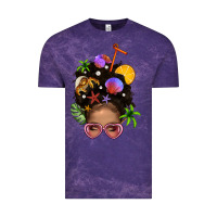 Cloud Purple Beach Hair Afro Messy Bun Bbs Vintage Tee - BundleAndBundleShop