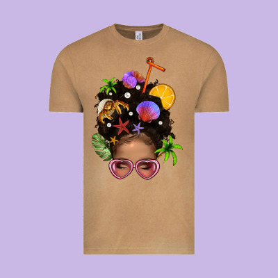Beach Hair Afro Messy Bun Bbs Vintage Tee Designed By Bundleandbundleshop