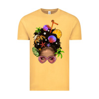 Vintage Mustard Beach Hair Afro Messy Bun Bbs Vintage Tee - BundleAndBundleShop