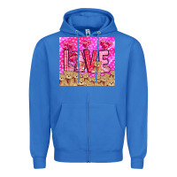 True Royal Love gnome with bear tumbler Valentine's Day Zipper Hoodie - HowdyJamesFarm