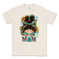 Natural Western Messy Bun Mom With Sunflower Classic Tee - BundleAndBundleShop