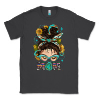 Smoke Western Messy Bun Mom With Sunflower Classic Tee - BundleAndBundleShop
