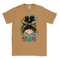 Toasted Coconut Western Messy Bun Mom With Sunflower Classic Tee - BundleAndBundleShop