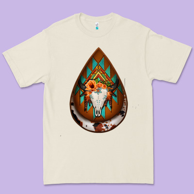 Aztec Bullskull Teardrop Earrings Premium Tee Designed By Jasminsmagicworld