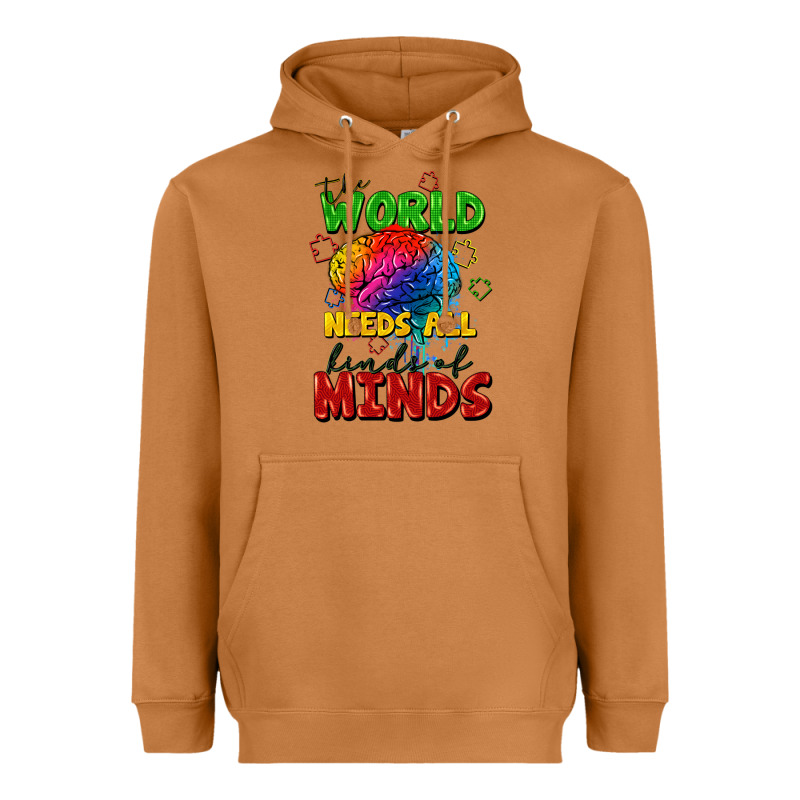 The World Needs All Kinds Of Minds Heavyweight Hoodie by FaDigitalArtStudio | Teevron