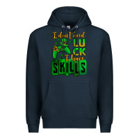 Navy St. Patrick's I don't need luck i have skills Premium Hoodie - OliviaCreatesArt