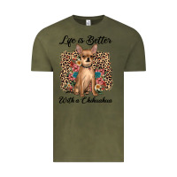 Vintage Olive life is better with a chihuahua Vintage Tee - JahusDesignShop