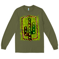 Army Green Cactus Leopard Frame Long Sleeve Tee - Bettercallsaul