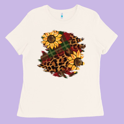 Christmas Leopard Sunflower Ladies Tee Designed By Barkaloodesign