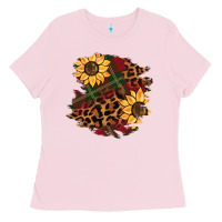 Bubblegum Pink Christmas leopard sunflower Ladies Tee - BarkalooDesign