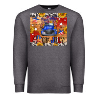 Charcoal Heather Fourth Of July Truck Premium Sweatshirt - FaDigitalArtStudio