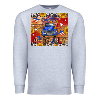 Heather Grey Fourth Of July Truck Premium Sweatshirt - FaDigitalArtStudio