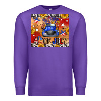 Purple Fourth Of July Truck Premium Sweatshirt - FaDigitalArtStudio