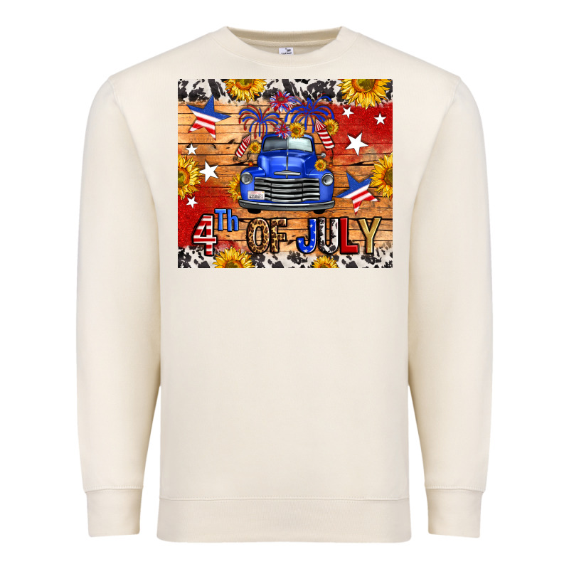 Fourth Of July Truck Premium Sweatshirt by FaDigitalArtStudio | Teevron