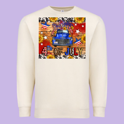 Fourth Of July Truck Premium Sweatshirt Designed By Fadigitalartstudio