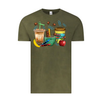 Vintage Olive School Boy Coffee Cup Bbs Vintage Tee - BundleAndBundleShop