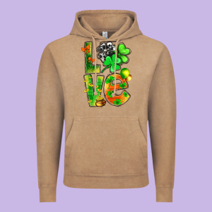 St.patrick Love With Clover Vintage Hoodie Designed By Bundleandbundleshop