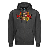 Charcoal Heather american mom skull Zipper Hoodie - CowGirlArtShop