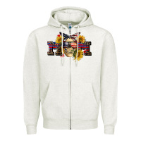 Oatmeal Heather american mom skull Zipper Hoodie - CowGirlArtShop