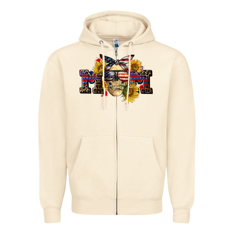 American Mom Skull Zipper Hoodie by CowGirlArtShop | Teevron