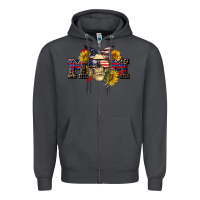 Smoke american mom skull Zipper Hoodie - CowGirlArtShop